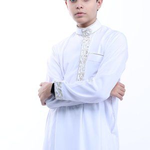 Kids Boy's Islamic Muslim Jubba Kaftan Thobe Abaya Arab Robe Maxi Dress